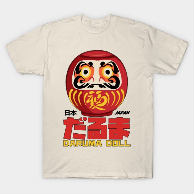 The Legend of Bodhidharma Daruma Doll T-Shirt by KewaleeTee